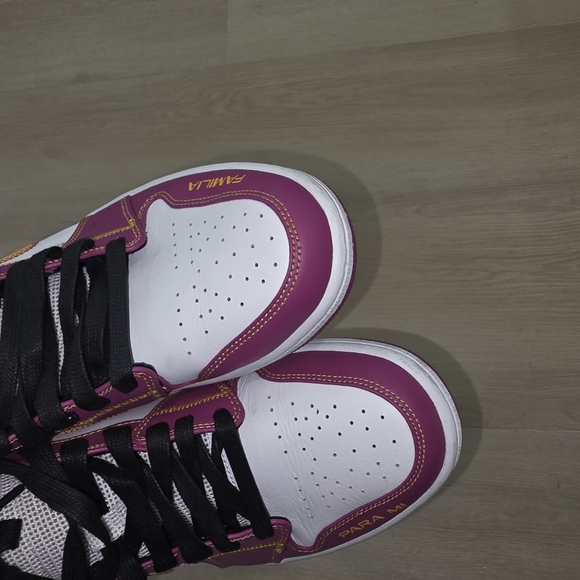Nike Air Jordan 1 Mid Familia Day Of The Dead Sneakers Purple Men Size 10.5 - Picture 4 of 10